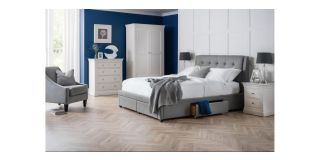 Fullerton 4 Drawer Bed - Grey - Grey Linen - Hardwood Frame - Other Sizes Available - 135cm 150cm 180cm