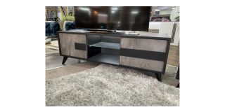 Baron Tv Unit Mat Black With Ceramic Oxide Veneer And LED Lighting