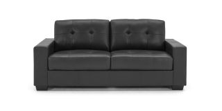 Gemona Black Bonded Leather 3 + 2 Sofa Set