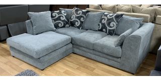 Zina Fabric Corner Sofa LHF Grey Scatter Back