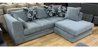 Zina Fabric Corner Sofa RHF Grey Scatter Back