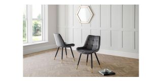 Hadid Dining Chair - Grey - Grey Velvet