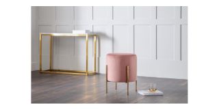 Harrogate Stool - Dusky Pink - Dusky Pink Velvet