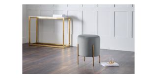 Harrogate Stool - Grey - Light Grey Velvet