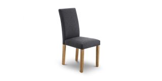 Hastings Chair - Slate Grey Linen - Light Oak Effect - Hardwood Frame