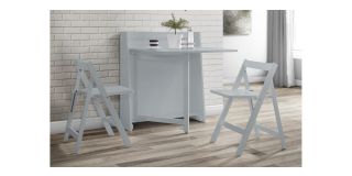 Helsinki Dining Set - Light Grey - Light Grey Lacquer - Solid Rubberwood and MDF
