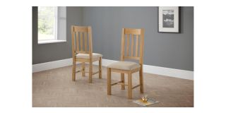 Hereford Dining Chair - Taupe Linen - Waxed Oak - Solid Oak