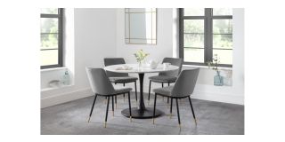 Holland Round Pedestal Table - White Marble