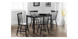 Hudson Black Dining Table - Black Lacquered Finish - Solid Malaysian Hardwood with MDF