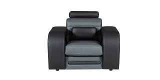 Ibby Black And Grey Seats Bonded Leather Armchair