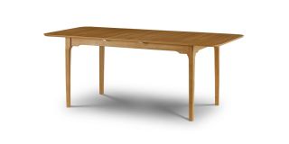 Ibsen Extending Oak Dining Table - Low Sheen Lacquer - Solid Malaysian Hardwood and Veneers