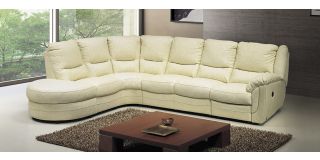 Fedra Cream LHF Leather Corner Sofa Electric Recliner Newtrend Available In A Range Of Leathers And Colours 10 Yr Frame 10 Yr Pocket Sprung 5 Yr Foam Warranty