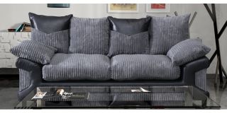 Dino Fabric 3 Seater Monty Metropolis Black and Grey Delivery up to 21-28 days
