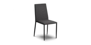 Jazz Fabric Dining Chair Slate Grey - Slate Grey Linen - Covered Steel Framework