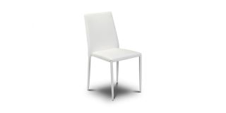 Jazz Stacking Chair - White - White Faux Leather - Covered Steel Framework