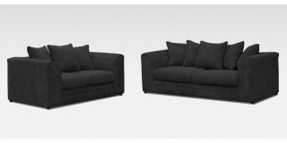 Dylan 3 + 2 Seater Black Jumbo Cord