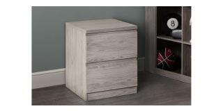 Jupiter 2 Drawer Bedside - Grey Oak - Grey Oak Finish