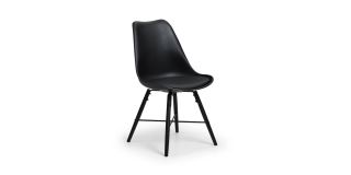 Kari Dining Chair - Black - Black Faux Leather - Polypropylene
