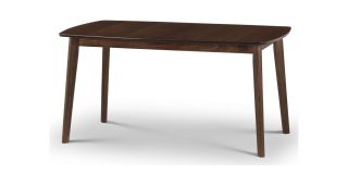 Kensington Extending Dining Table - Walnut Coloured Lacquered Finish - Solid Beech with Veneers