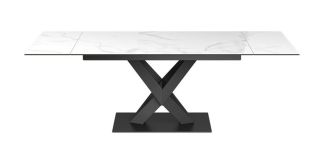 Kenzo 1.6m – 2.4m Gloss White Ceramic Pull-out Extending Dining Table