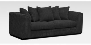 Dylan 3 Seater Black Jumbo Cord