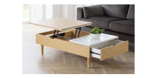 Latimer Lift-up Coffee Table - White High Gloss Lacquer