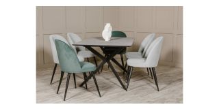 Lia 1.2m - 1.6m Rectangle Extending Dining Table Grey