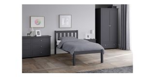 Luna Bed - Anthracite - Anthracite Lacquer - Solid Pine with MDF - Other Sizes Available - 90cm 135cm