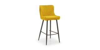 Luxe Bar Stool - Mustard - Mustard Velvet