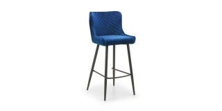 Luxe Bar Stool - Blue - Blue Velvet