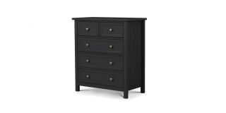 Maine 3+2 Drawer Chest - Anthracite - Anthracite Lacquer - Solid Pine with MDF