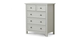 Maine 3+2 Drawer Chest - Dove Grey - Dove Grey Lacquer - Solid Pine with MDF