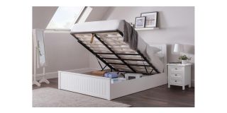 Maine Ottoman Bed - Surf White - Surf White Lacquer - Solid Pine with MDF - Other Sizes Available - 135cm 150cm