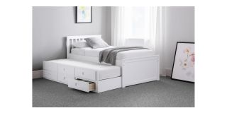 Maisie Bed Surf White - White Lacquer - Solid Pine with MDF