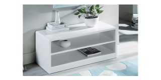 Manhattan High Gloss Compact TV Unit - White High Gloss Lacquer - Lacquered MDF