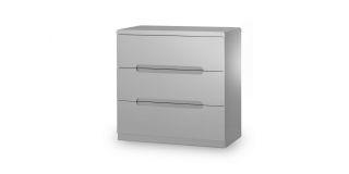 Manhattan 3 Drawer Chest - Grey - Grey High Gloss - Lacquered MDF