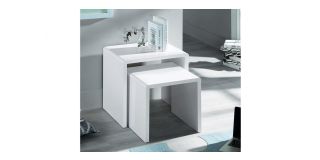 Manhattan High Gloss Nest of Tables - White High Gloss Lacquer - Lacquered MDF