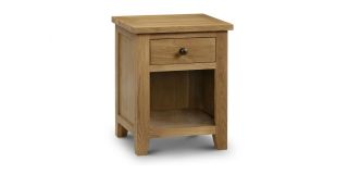 Marlborough Oak 1 Drawer Bedside - Waxed Oak - Solid Oak with Real Oak Veneers