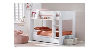 Mars Bunk & Underbed - All White - Pure White Effect - Particleboard with Coloured Foil