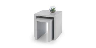 Metro High Gloss Nest of Tables - Grey - Grey High Gloss - Lacquered MDF