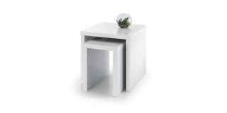 Metro High Gloss Nest of Tables - White - High Gloss Lacquer - Lacquered MDF
