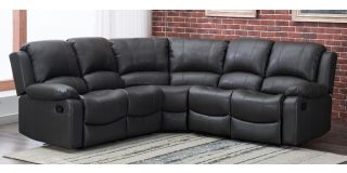 Minesota Bonded Leather Manual Reclining Corner Sofa Grey