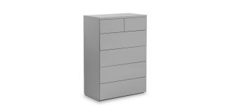 Monaco 4+2 Drawer Chest - Grey High Gloss - Grey High Gloss