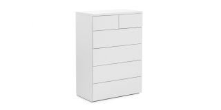 Monaco 4+2 Drawer Chest - White High Gloss - White High Gloss