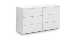 Monaco 6 Drawer Wide Chest - White High Gloss - White High Gloss