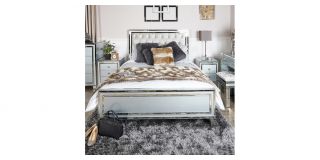 Grey Stamford Mirror King Size Bed Frame