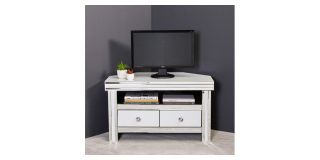 White Stamford Mirror Cornered Entertainment Unit