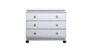 Milton White Mirror 3 Drawer Chest