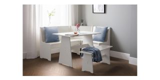 Newport Corner Dining Set - Surf White - Surf White Lacquer