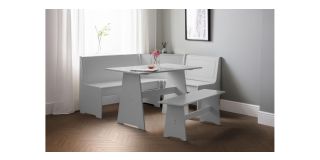 Newport Corner Dining Set - Dove Grey - Dove Grey Lacquer